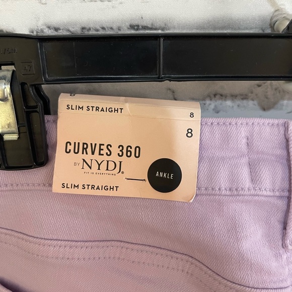 NWT! Women’s NYDJ Curves 360 slim Straight ankle purple jeans size 8 - Picture 3 of 5
